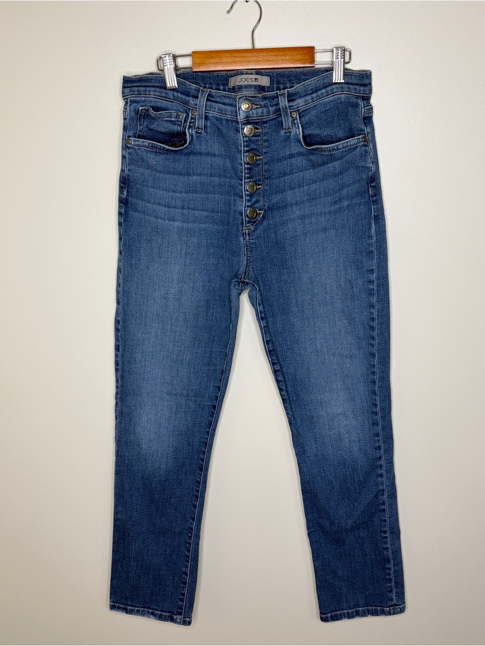 Joe's Jeans High-Rise Button-Fly Straight Leg Jeans 30